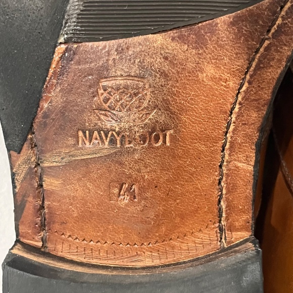 NavyBoot Swiss Made Men’s Dress Shoes EU 41 US 8-8.5 Brown Leather w/ Buckle - Picture 9 of 9